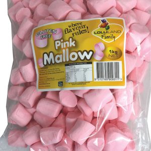 Pink Marshmallow Cylinders 1kg Bulk Lollies Bag for Lolly Buffet - Lolliland